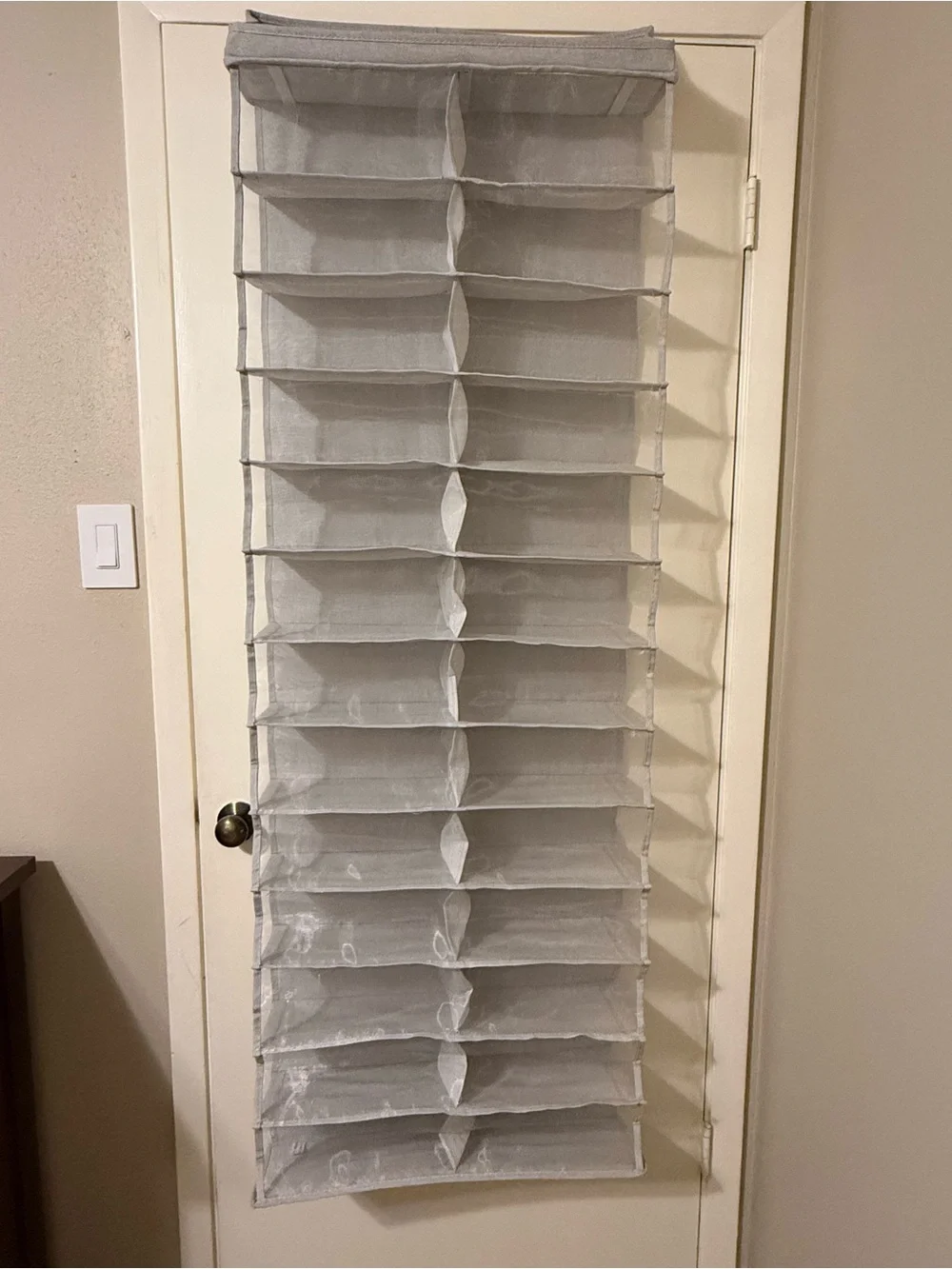 Over-the-Door 24-Pocket Hanging Shoe Organizer - Gray